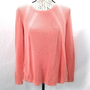 EUC peach lightweight hi-low sweater